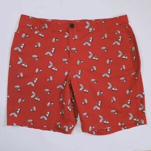 CJ Banks Red White Black Cherry Chino Shorts Cotton Stretch Size 16w